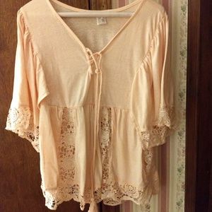 Pink peasant blouse